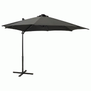 VidaXL Parasol de jardin en porte-à-faux avec mât et lumières LED Modèle Atlas Ligne Élite - noir 312330