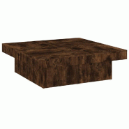 VidaXL Table basse Chêne fumé 90x90x28 cm Bois d'ingénierie Modèle Jardin Secure Prime - 826635