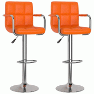 VidaXL Tabourets de bar lot de 2 orange similicuir Modèle Aero Pure Élite - 334600