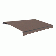 WASABI Store banne manuel 2,5x2m Taupe Polyester – Structure Aluminium Anthracite Inclinaison Réglable - marron polyester BTK252035-E