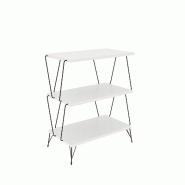 WellHome - Table d’appoint en aggloméré plaqué mélamine coloris blanc 48x31x75 cm - blanc WH1729