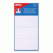 Apli Lot de 5 Etui de 21 étiquettes adhésives blanches, format 34 x 75 mm (7 feuilles / cdt) - 3270241119268