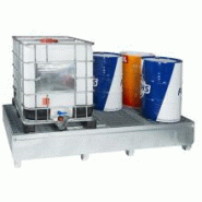 Bac de rétention en acier galvanisé à chaud pour 2 cubi de 1000 l - Gamme ECO Bac de rétention en acier galvanisé à chaud pour 2 cubi de 1000 l - Gamme ECO