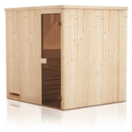 Cabine de sauna 144x144x199 avec po?Le ? Commande d?Port?E