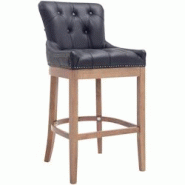 CLP Tabouret de bar Lakewood antique-clair cuir véritable Noir - noir cuir 101206301 CLP Tabouret de bar Lakewood antique-clair cuir véritable Noir - noir cuir 101206301