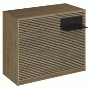 Comptoir Vertigo H T01noir spl.Droit L120cm 2tabl.Couliss. 4tab.Amovib. Chêne cl