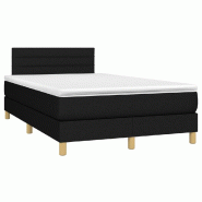 Décoshop26 - Cadre de lit LED avec sommier tête de lit matelas 120 x 200 cm tissu noir TDL0209293 - noir 3001709147765