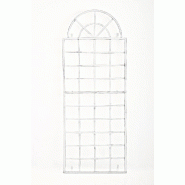Décoshop26 - Treillage tuteur mural 180 x 70 cm décoration de jardin plantes grimpantes en métal blanc vieilli 10_0003904 - métal 3000251835151