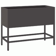 Helloshop26 - Bac de jardin surélevé moderne 60 x 26 x 45 cm ambiance tendance en acier noir 02_0052095 - noir acier 3000237246186