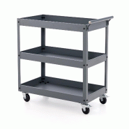 Helloshop26 - Chariot de service polyvalent 77,5 x 38 x 79 cm 3 niveaux rangement facile design pratique en métal gris clair 20_0017526 - gris métal