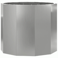 Helloshop26 - Jardinière ronde extérieure moderne 60 x 60 x 50 cm pratique et durable en acier galvanisé argent 02_0053004 - acier 3000237699630