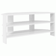 Helloshop26 - Meuble TV d'angle moderne avec rangement pratique 102 x 40,5 x 45 cm en bois d'ingénierie blanc 02_0054675 - blanc Bois massif 30002386