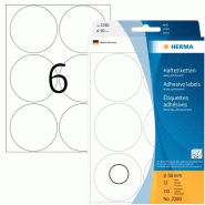 HERMA Points de marquage, diamètre : 50 mm, blanc - blanc 2280_0