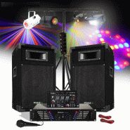 Ibiza Sound Pack sono 480W Enceintes + Ampli + Table de mixage + Mic +  Portiques + 4 jeux de lumière - 3701123932564