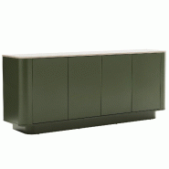 Oviala Business Buffet uni 4 portes L 180 cm vert olive - vert Bois massif 114508