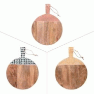 Planche à découper ronde Atika 30 cm - Bois de manguier - Décoré multicolore - Table Passion - 40 cm Planche à découper ronde Atika 30 cm - Bois de manguier - Décoré multicolore - Table Passion - 40 cm