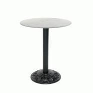 RestooTab - Table Versailles Ø60cm décor marbre paros - blanc fonte TB-VRS-R60M-MB.PAR