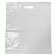 Sac plastique blanc à poignées découpées 45x4x50cm - par 100