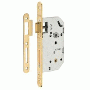 Serrure encastrable Unimax CE NF QC à condamnation pour salle de bain et toilette, axe 50mm, bouts ronds, laitonné - THIRARD - doré 3150260152319 Serrure encastrable Unimax CE NF QC à condamnation pour salle de bain et toilette, axe 50mm, bouts ronds, laitonné - THIRARD - doré 3150260152319