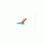 Surchaussure couvre chaussure bleu taille standard 15x41cm 25µ sachet 100 pieces (50 paires)