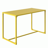 Table GILKIT structure et plateau 2mm en métal jaune 130x63x78 cm