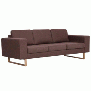 VidaXL Canapé à 3 places tissu marron Modèle Galion - 281384