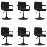 VidaXL Chaises pivotantes à manger lot de 6 noir velours Modèle Montmartre Prestige - 3087927