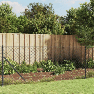 Vidaxl clôture à mailles losangées avec ancrage anthracite 1x25 m 153977