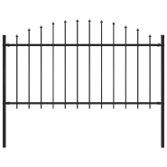 Vidaxl clôture de jardin avec dessus en lance acier 1,7 m noir 144943