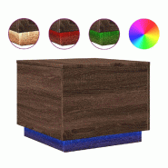 VidaXL Table basse avec lumières LED chêne marron 50x50x40 cm Modèle Atlas Pure - 839874