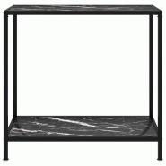 VidaXL Table console Noir 80x35x75 cm Verre trempé Modèle Orion Classique - 322834
