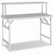VidaXL Table de travail de cuisine avec étagère 120x60x115 cm Inox - 3155991