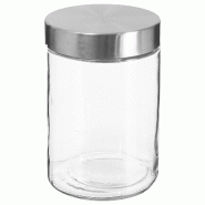 WellHome - Bocal en verre et acier inoxydable 1,2 L Ø11 cm - transparent verre WH14036