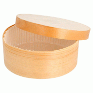 Boîte cylindrique bois et caissette siliconée Ø13x5cm - par 100
