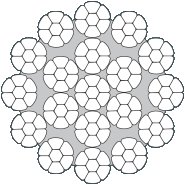 Câble résistant à la rotation composé de 12 torons compactés de surface de 7 fils en assemblage standard - 18XK7-WSC