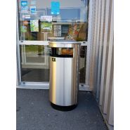 Cendrier corbeille inox - AUSTRALIA INOX - Ø 42cm x H87cm - 75-80L - Fixation au sol ou à poser_1