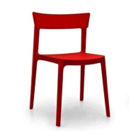 CHAISE DESIGN CALLIGARIS SKIN EN PLASTIQUE ROUGE