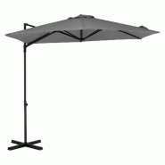 COSTWAY Parasol dĂ©portĂ© Ă270 cm, rotatif 360°, protection UV, parasol pour jardin et terrasse, anthracite - gris mĂ©tal ZB35678TE COSTWAY Parasol dĂ©portĂ© Ă270 cm, rotatif 360°, protection UV, parasol pour jardin et terrasse, anthracite - gris mĂ©tal ZB35678TE