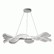Fabas Luce Suspension Led Sylvie 40 W 5500 Lm 3000 K Blanc - Structure En Métal Et Méthacrylate, Variateur À Coupure De Phase, Diamètre 72 Cm - bl