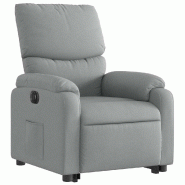 Fauteuil inclinable électrique gris clair tissu Modèle Oviane - 8721012173361