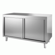 Gastro-Inox Armoire de travail en inox avec portes coulissantes 1500x600x880mm - inox 7445908411436