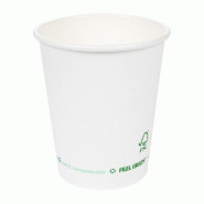 Gobelet boisson chaude Feel Green 100% compostable blanc 24cl - par 1000