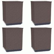 Helloshop26 - Lot de 4 jardinières décoratives jardin balcon 30 x 30 x 37 cm en polypropylène marron 02_0047408 - marron 3000234761729