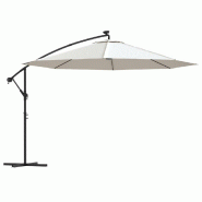 Helloshop26 - Parasol meuble de jardin en porte-à-feu x et poteau métallique 350 cm sable 02_0008654 - métal 3000461482725