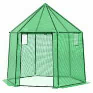Helloshop26 - Serre de jardin 198 x 172 x 190 cm avec protection solaire et ventilation optimale style moderne en métal vert 20_0009828 - vert métal