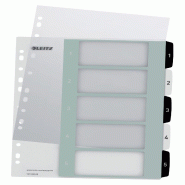LEITZ Intercalaires numériques WOW, 5 touches, A4+, PP translucide - multicolore 12130000