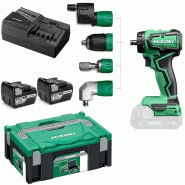 Perceuse-visseuse 18v - 165mm - 55nm + 2 batteries 5ah + chargeur en coffret hitcase ii - HIKOKI - ds18ddqwsz - 849346