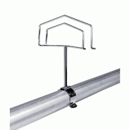 Porte-étiquette chromé à clipser en acier pour tube Ø32mm - 12x2x17cm