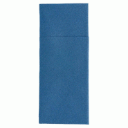 Serviette-étui pour couverts intissé bleu marine 33x40cm - par 700