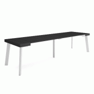 SKRAUT HOME Table console extensible, 300, Pour 14 personnes, Pieds en bois, Noir - noir Bois manufacturé 380_6